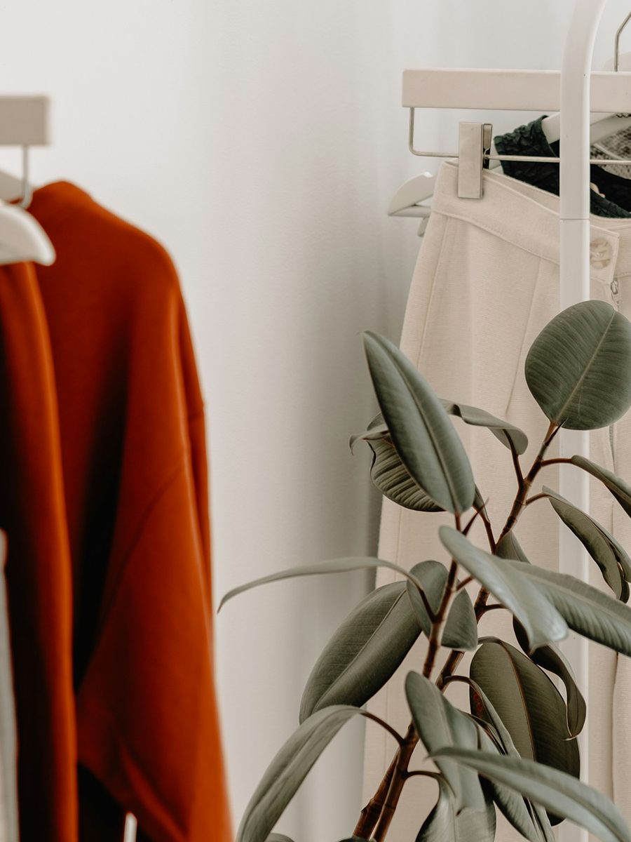 Apparel on retail clothing rails